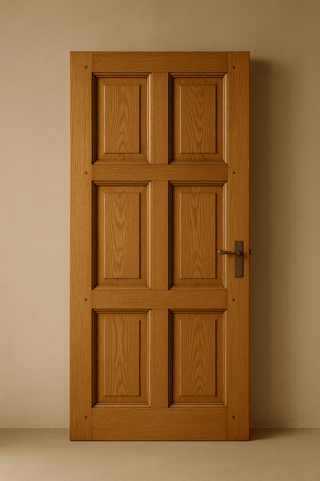 Solid oak panelled door