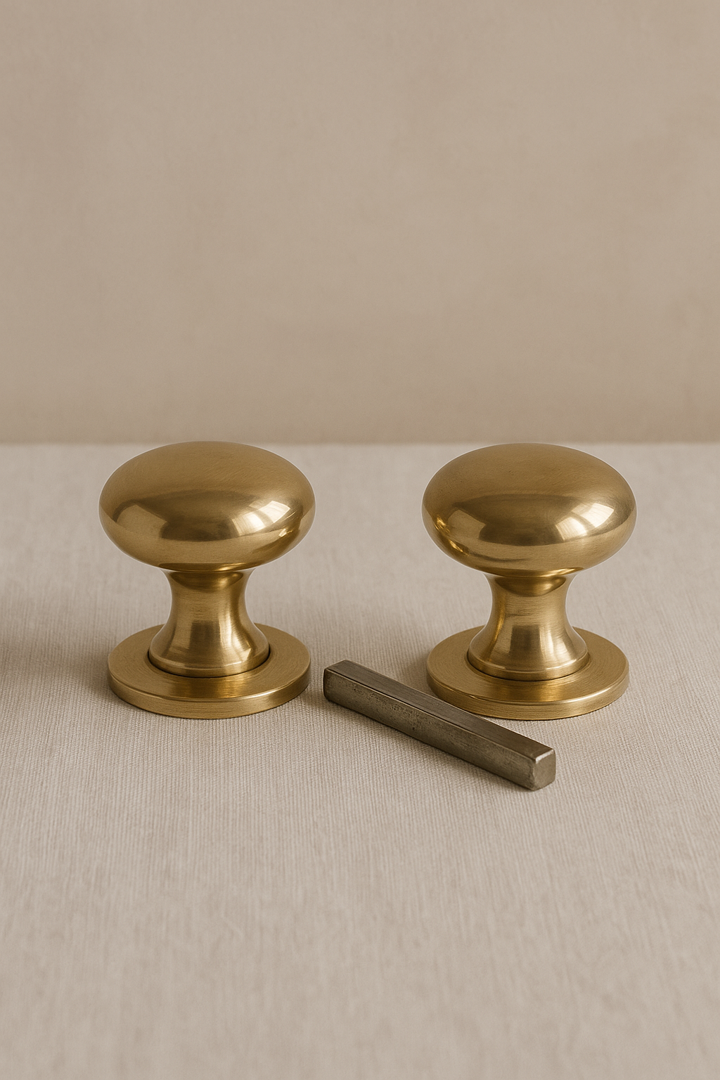 Polished brass door knobs